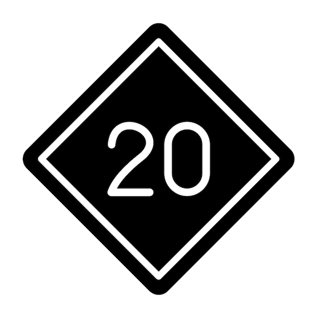 Diseño vectorial 20 Estilo del icono del límite de velocidad