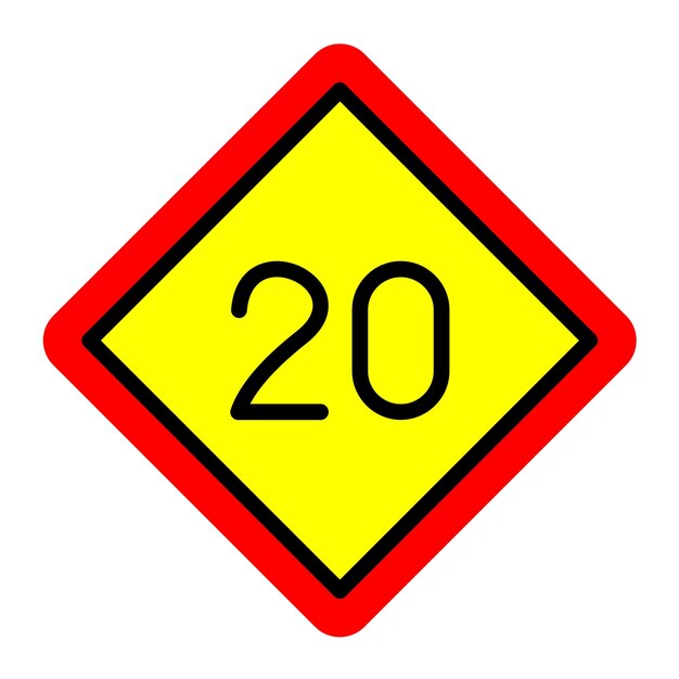 Diseño vectorial 20 Estilo del icono del límite de velocidad