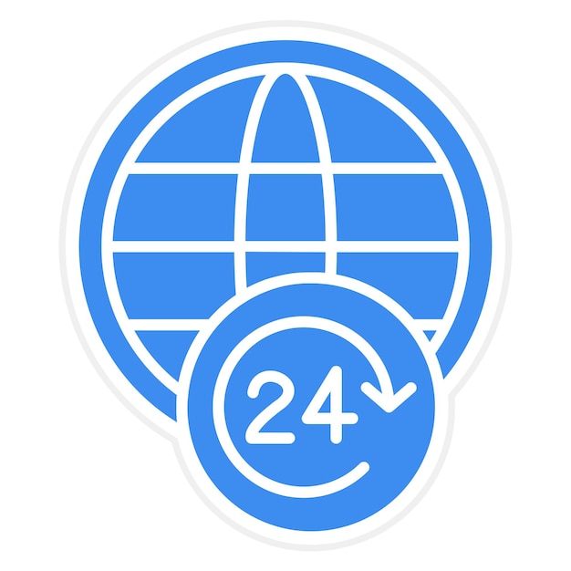 Diseño vectorial 24 horas Estilo de icono abierto