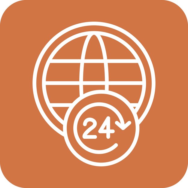 Diseño vectorial 24 horas Estilo de icono abierto
