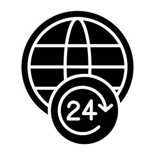 Diseño vectorial 24 horas Estilo de icono abierto