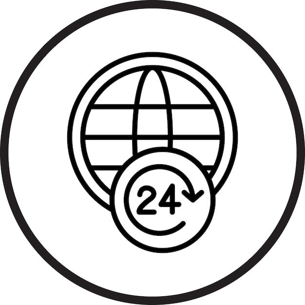 Diseño vectorial 24 horas Estilo de icono abierto