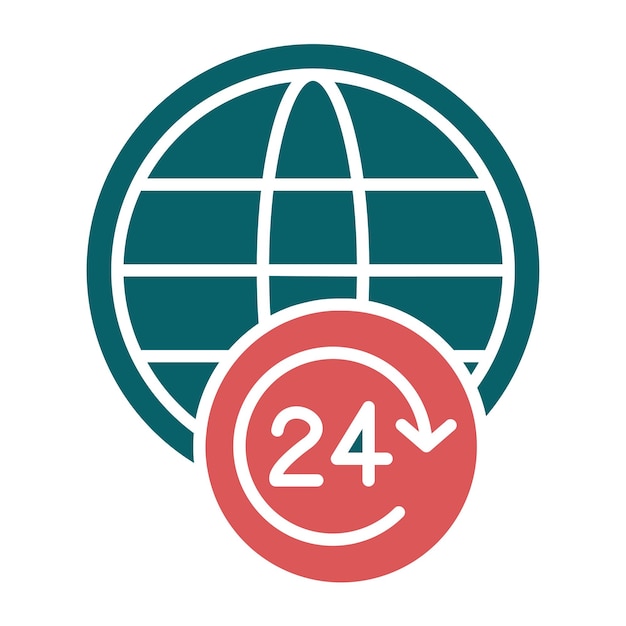 Diseño vectorial 24 horas Estilo de icono abierto