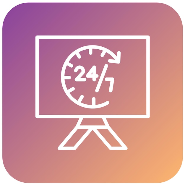 Diseño vectorial 24 horas Estilo de icono abierto