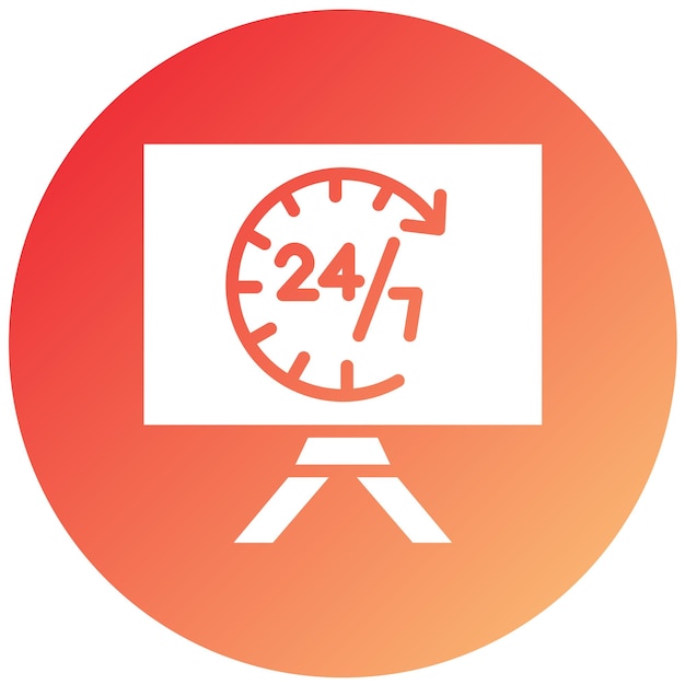 Diseño vectorial 24 horas Estilo de icono abierto