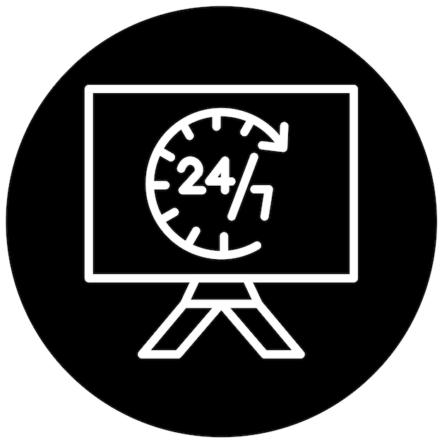 Diseño vectorial 24 horas Estilo de icono abierto