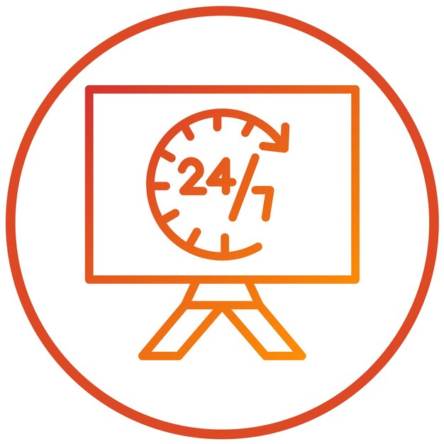 Diseño vectorial 24 horas Estilo de icono abierto