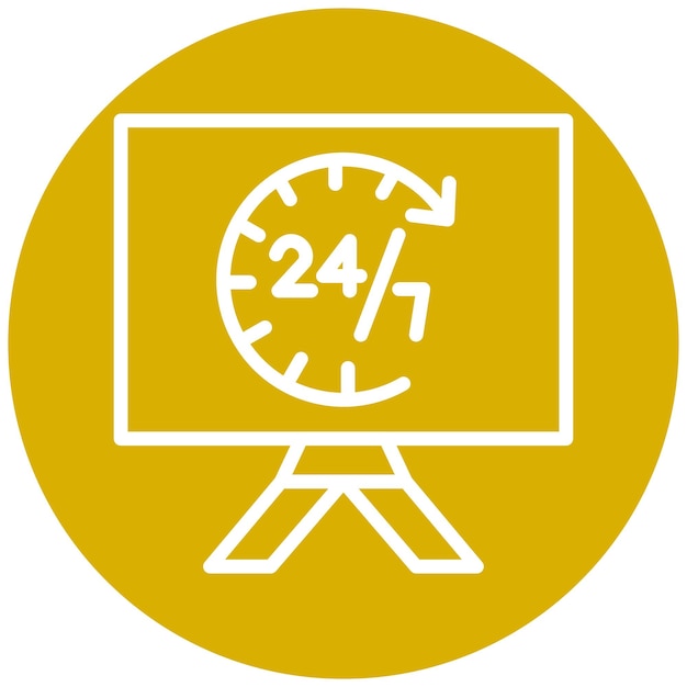 Diseño vectorial 24 horas Estilo de icono abierto
