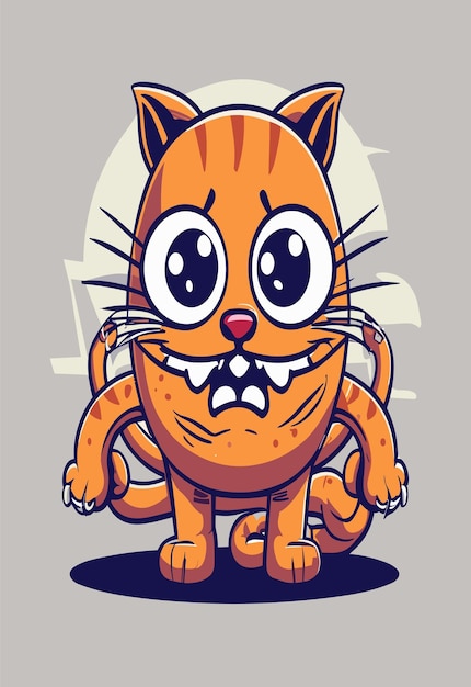 Diseño vectorial 2D de gato espeluznante de Halloween