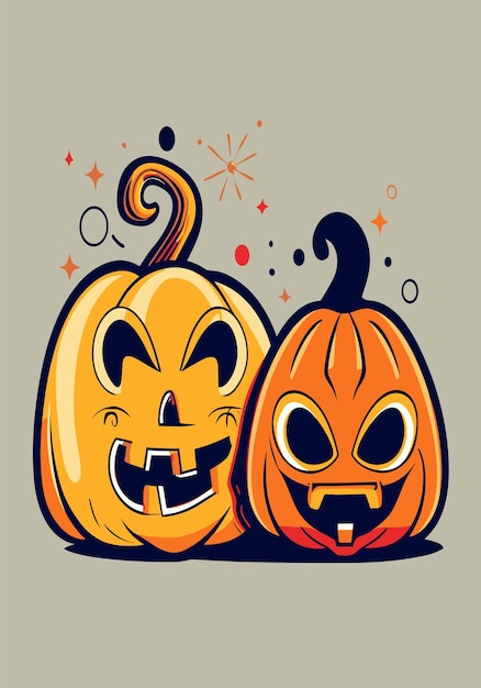 El diseño vectorial 2D de Halloween JackoLantern