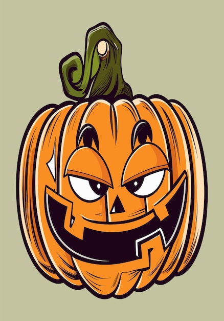 El diseño vectorial 2D de Halloween JackoLantern