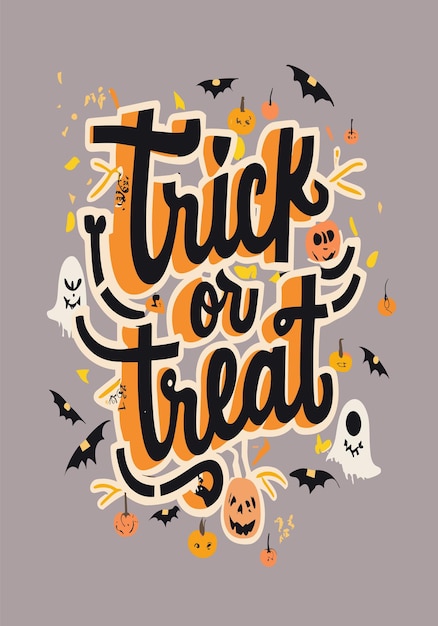 Vector diseño vectorial 2d de imágenes prediseñadas de truco o trato de halloween