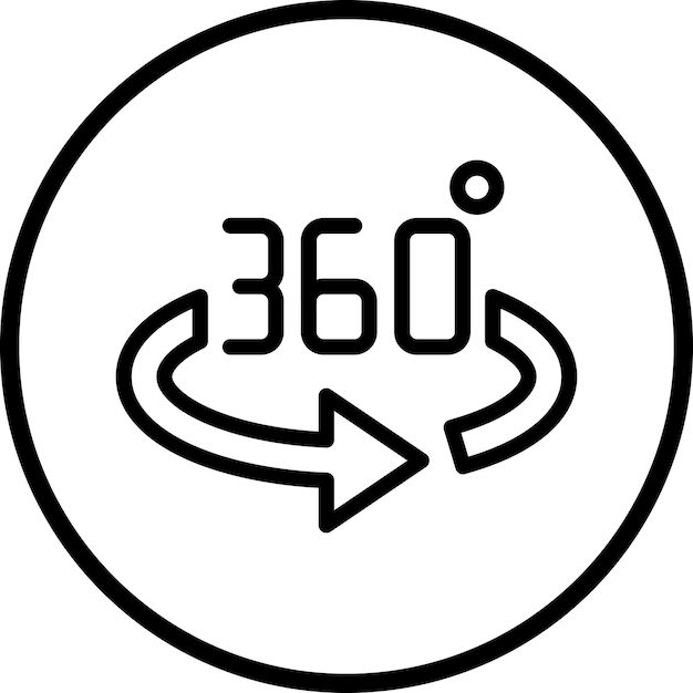 Diseño vectorial de 360 grados Estilo de icono