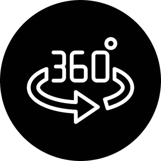 Vector diseño vectorial de 360 grados estilo de icono