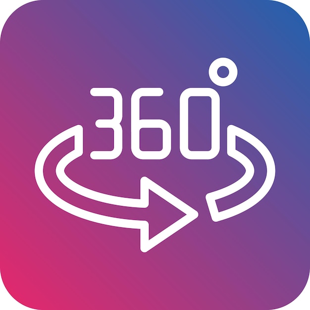 Diseño vectorial de 360 grados Estilo de icono