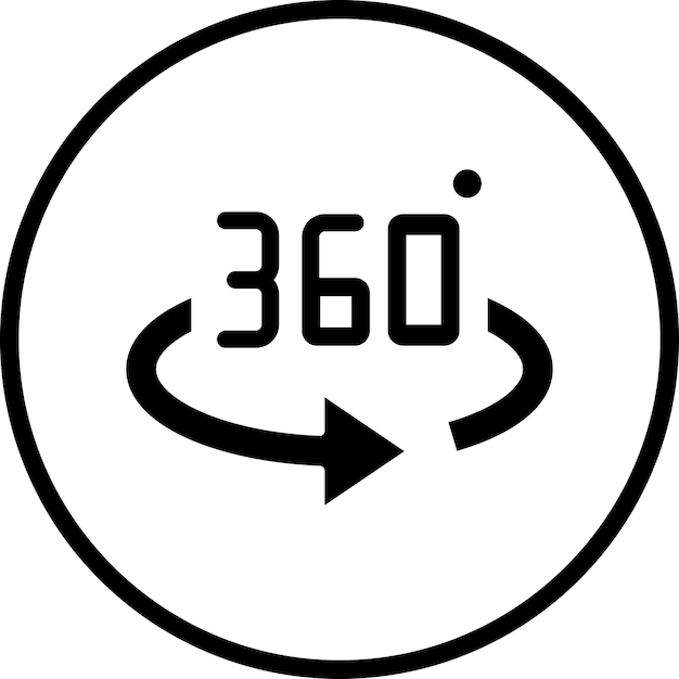 Diseño vectorial de 360 grados Estilo de icono