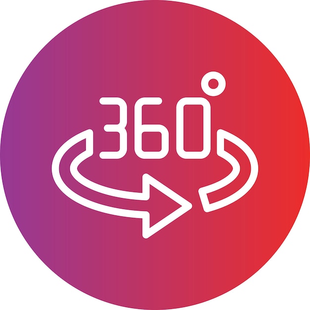 Diseño vectorial de 360 grados Estilo de icono