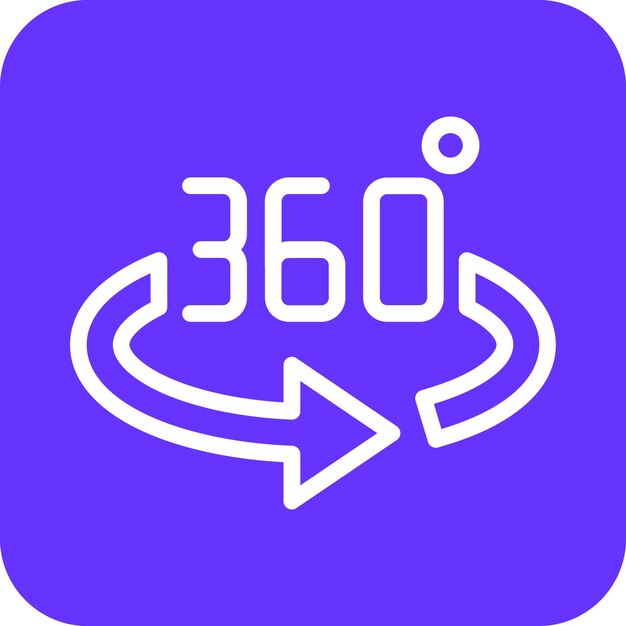 Diseño vectorial de 360 grados Estilo de icono