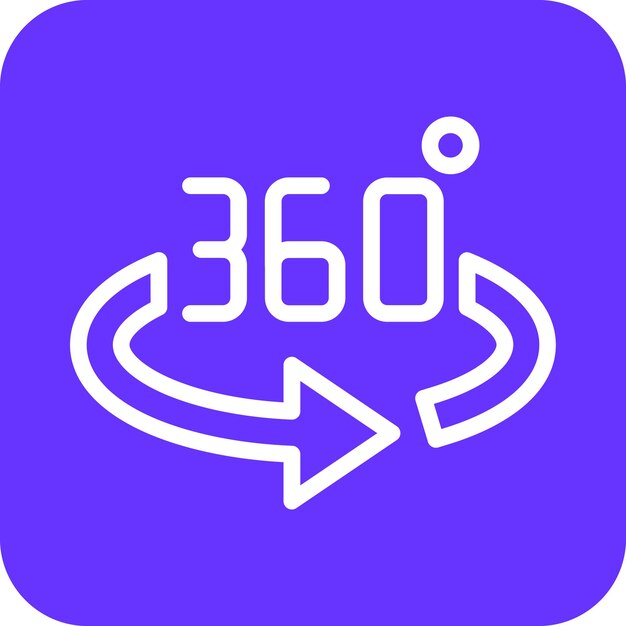 Vector diseño vectorial de 360 grados estilo del icono