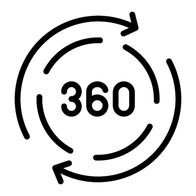 Diseño vectorial de 360 grados Estilo de icono