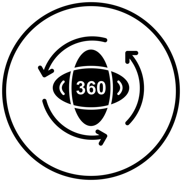 Diseño vectorial de 360 grados Estilo de icono