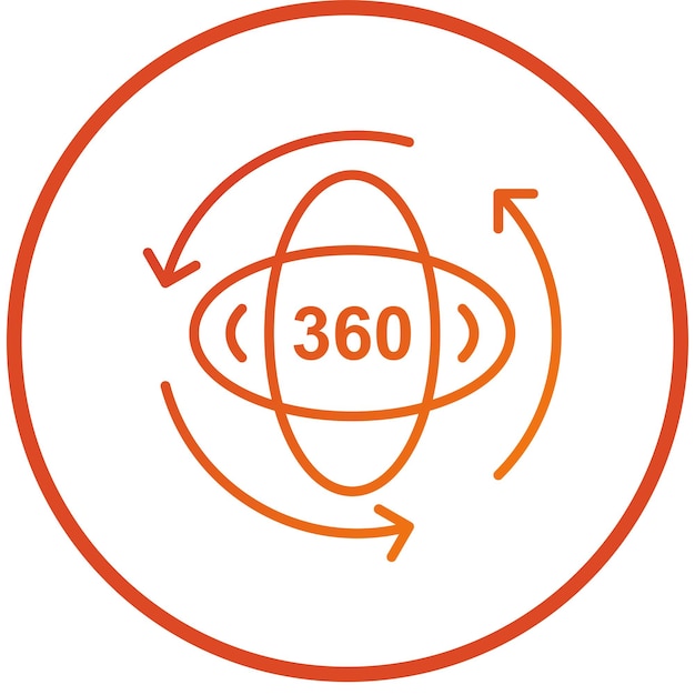 Diseño vectorial de 360 grados Estilo de icono