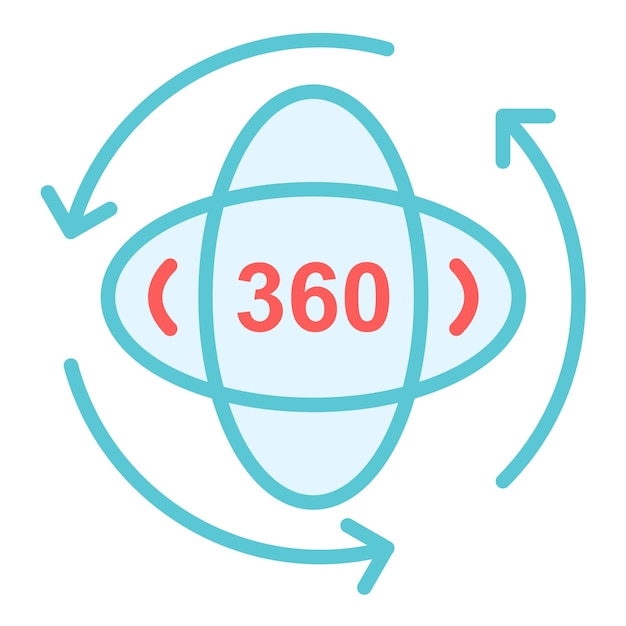 Diseño vectorial de 360 grados Estilo de icono