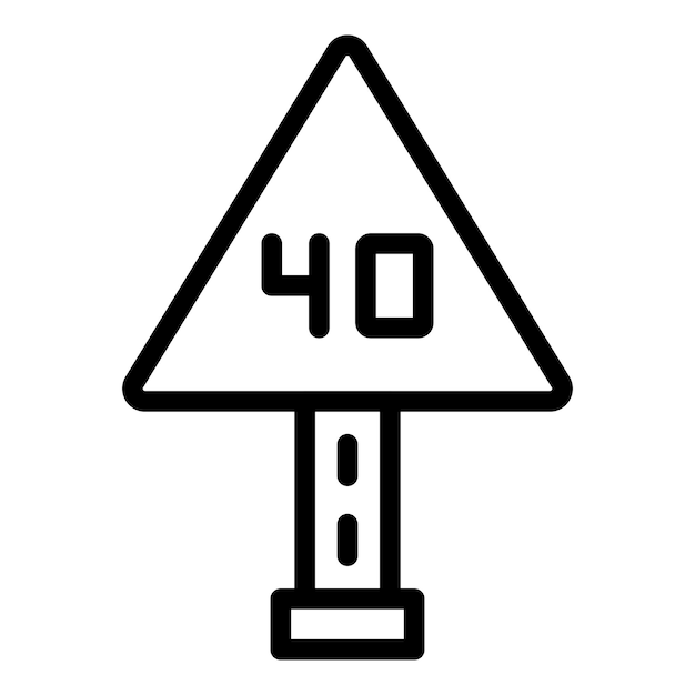 Diseño vectorial 40 Estilo del icono del límite de velocidad