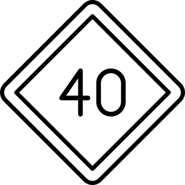 Diseño vectorial 40 Estilo del icono del límite de velocidad