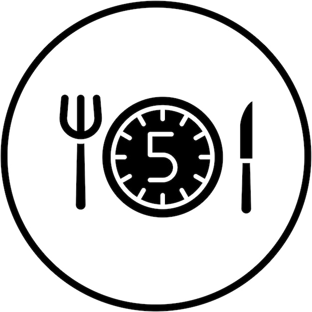Diseño vectorial 5 comidas al día Estilo de icono