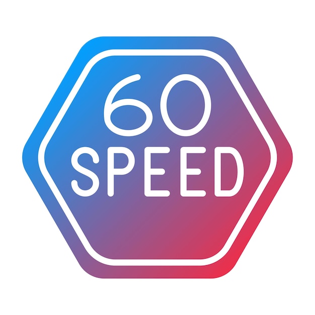 Diseño vectorial 60 Estilo del icono del límite de velocidad