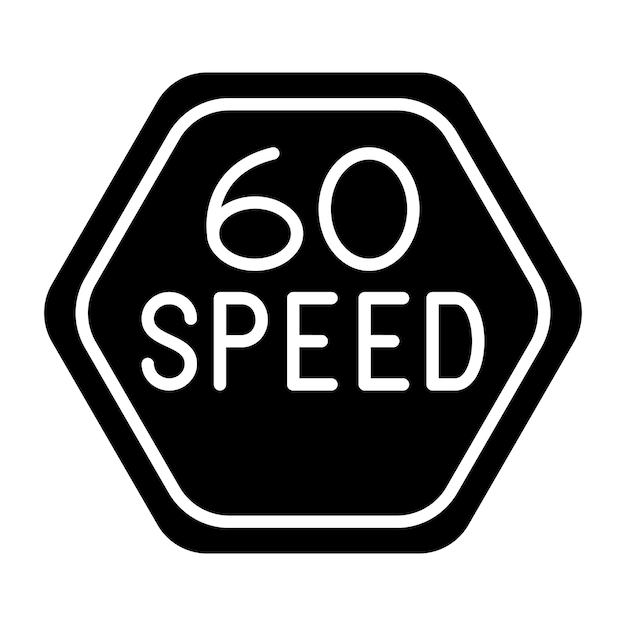 Diseño vectorial 60 Estilo del icono del límite de velocidad