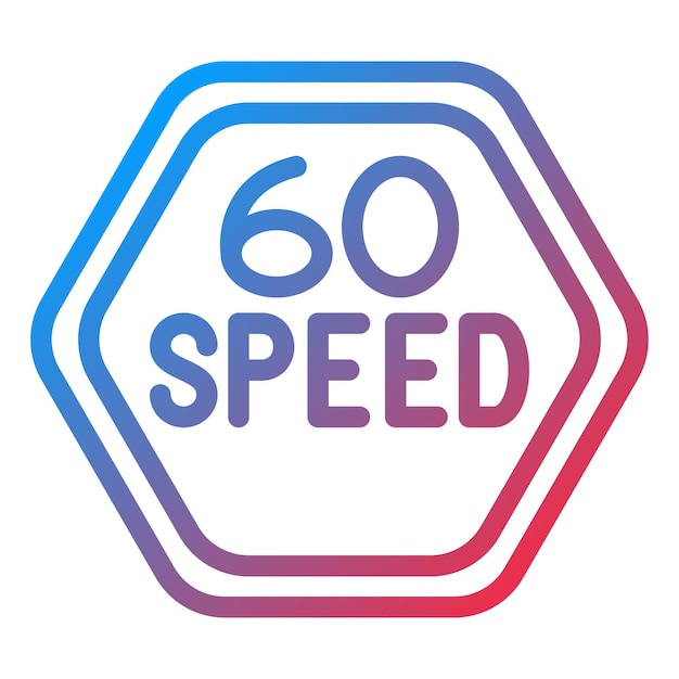 Diseño vectorial 60 Estilo del icono del límite de velocidad