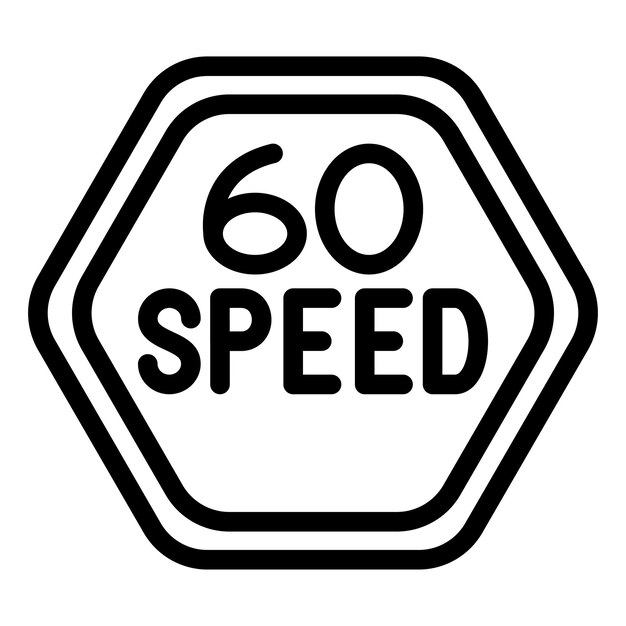 Diseño vectorial 60 Estilo del icono del límite de velocidad