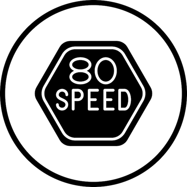 Diseño vectorial 80 Estilo del icono del límite de velocidad