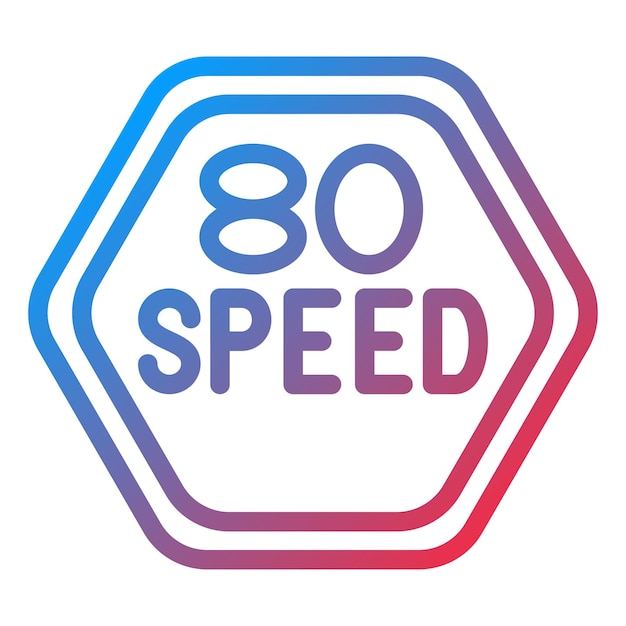 Diseño vectorial 80 Estilo del icono del límite de velocidad