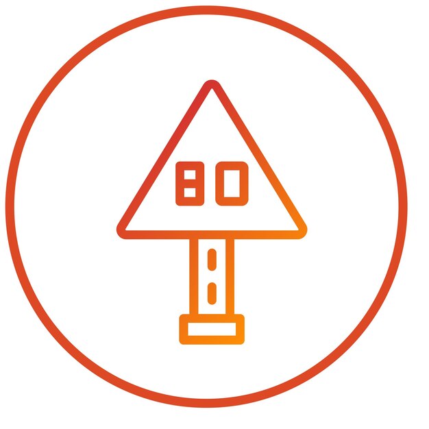 Diseño vectorial 80 Estilo del icono del límite de velocidad