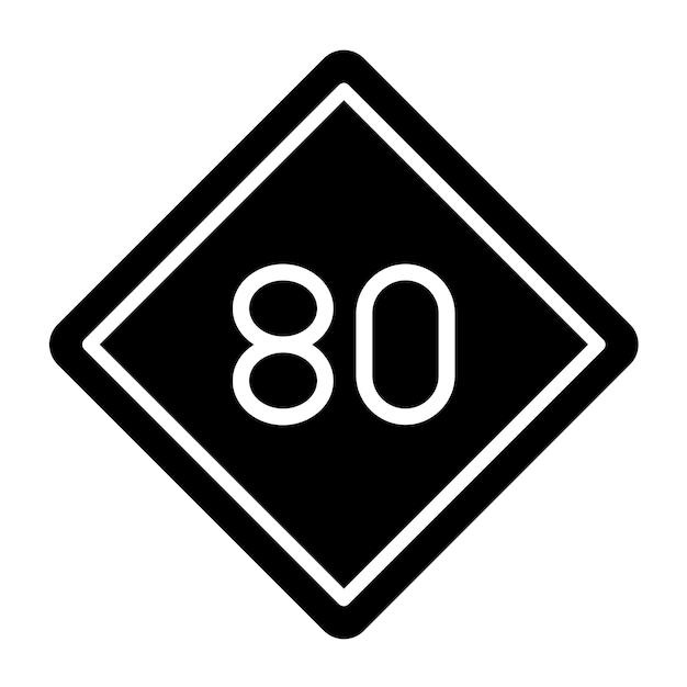 Diseño vectorial 80 Estilo del icono del límite de velocidad