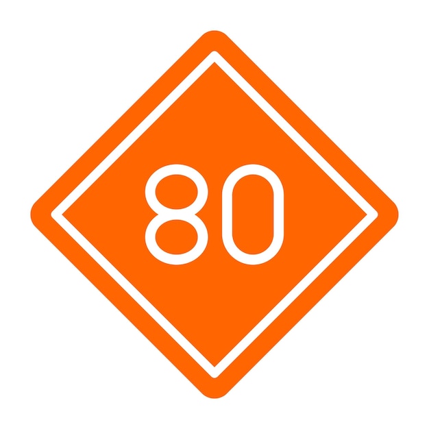 Diseño vectorial 80 Estilo del icono del límite de velocidad