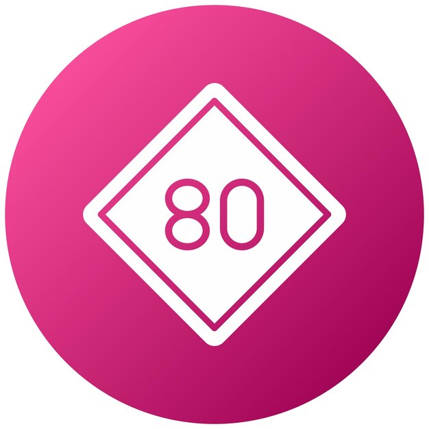 Diseño vectorial 80 Estilo del icono del límite de velocidad