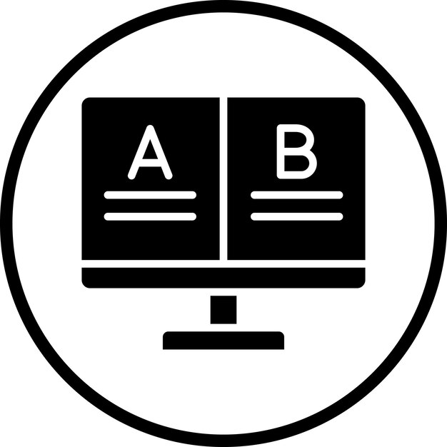 Diseño vectorial Ab Estilo del icono de prueba
