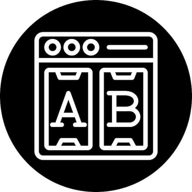 Diseño vectorial Ab Estilo del icono de prueba