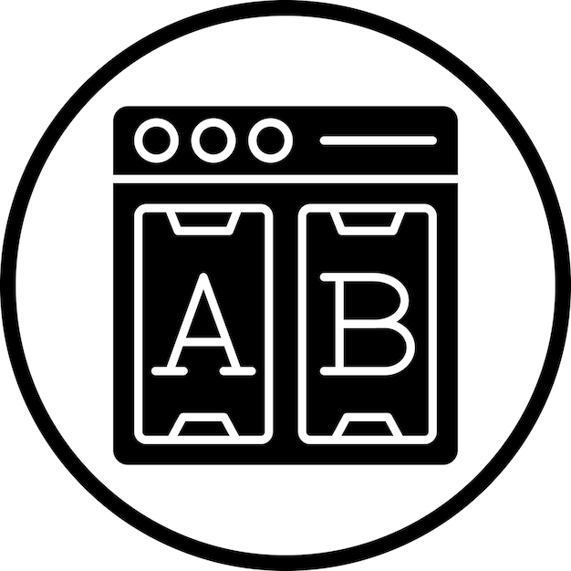 Diseño vectorial Ab Estilo del icono de prueba