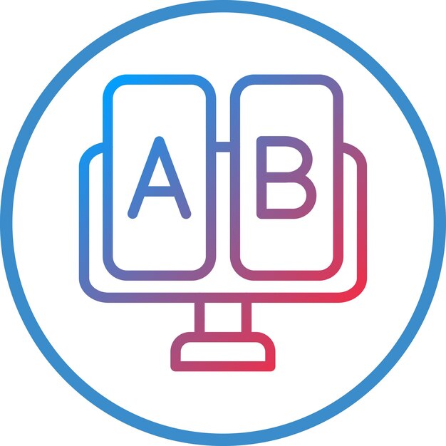Diseño vectorial AB Estilo del icono de prueba