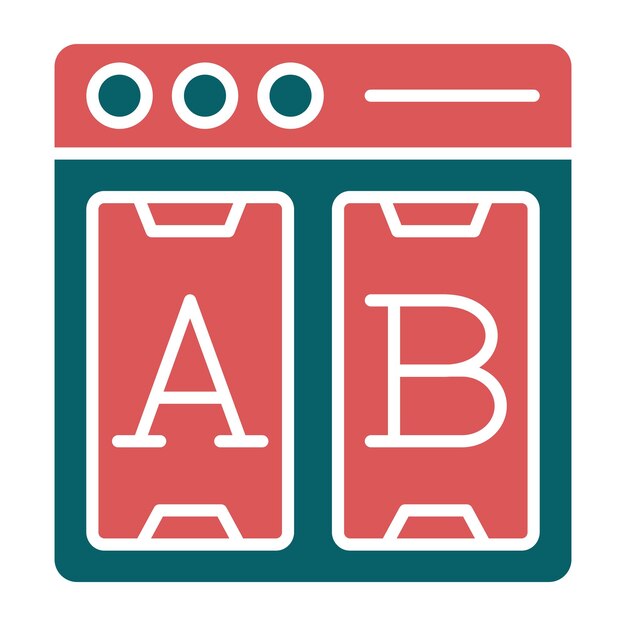 Diseño vectorial Ab Estilo del icono de prueba