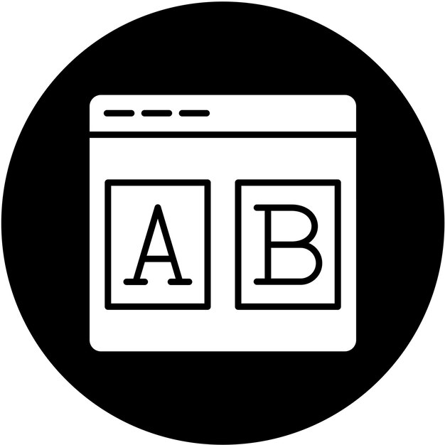 Diseño vectorial Ab Estilo del icono de prueba