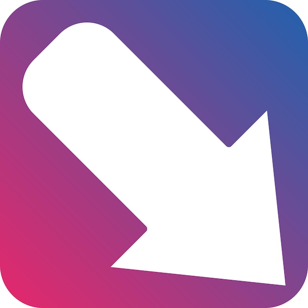 Diseño vectorial hacia abajo a la derecha Estilo del icono