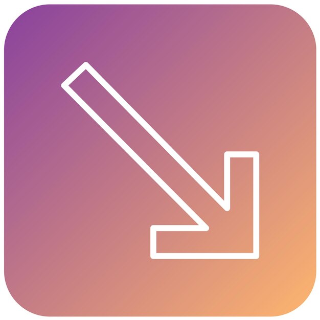 Diseño vectorial hacia abajo a la derecha Estilo del icono