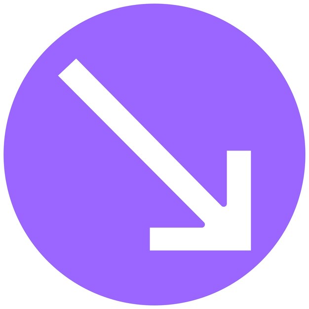 Diseño vectorial hacia abajo a la derecha Estilo del icono