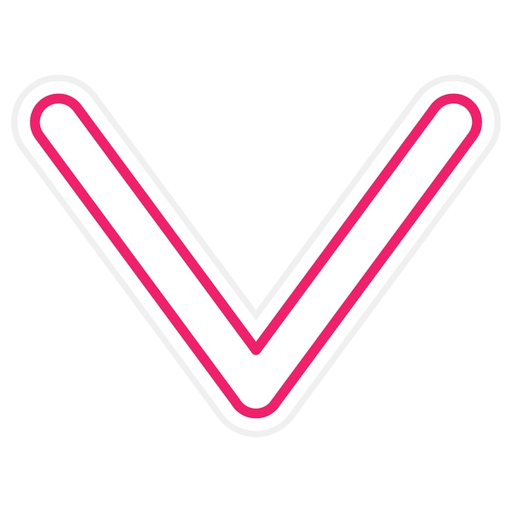 Vector diseño vectorial hacia abajo estilo de icono chevron